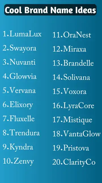 Cool brand name ideas 